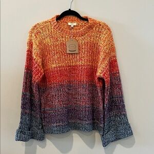 NWT Kori Vibrant Knit Sweater in Red, Orange, and Purple